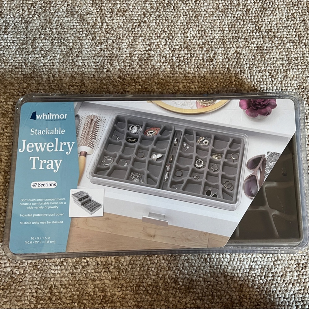 Whitmor Stackable Jewelry Tray, 47 sections